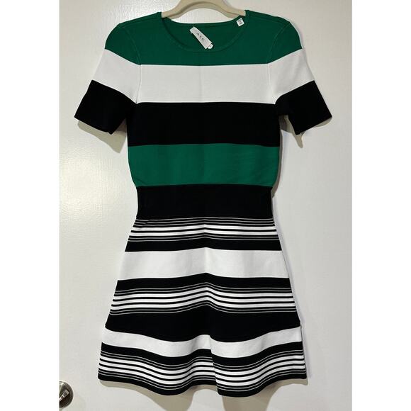 A.L.C. Striped Kane Dress Mini Sz Medium NWT Fit & Flare Colorblock Taylor Swift - Picture 2 of 14